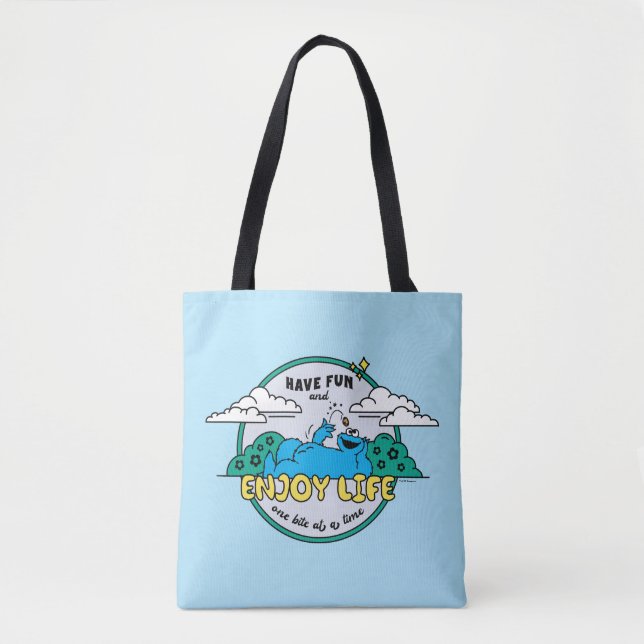 Cookie Monster | Enjoy Life One Bite at a Time Tote Bag (Front)