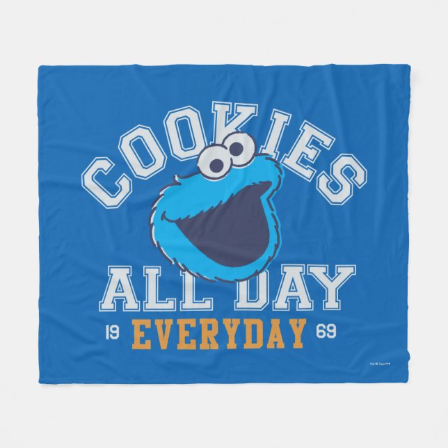Cookie Monster Everyday Fleece Blanket (Front (Horizontal))