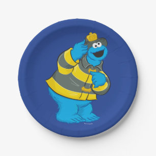 Cookie Monster Fireman Costume Paper Plate