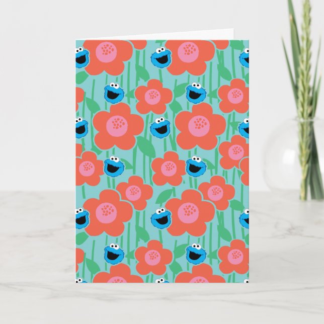Cookie Monster Floral Pattern Card (Front)