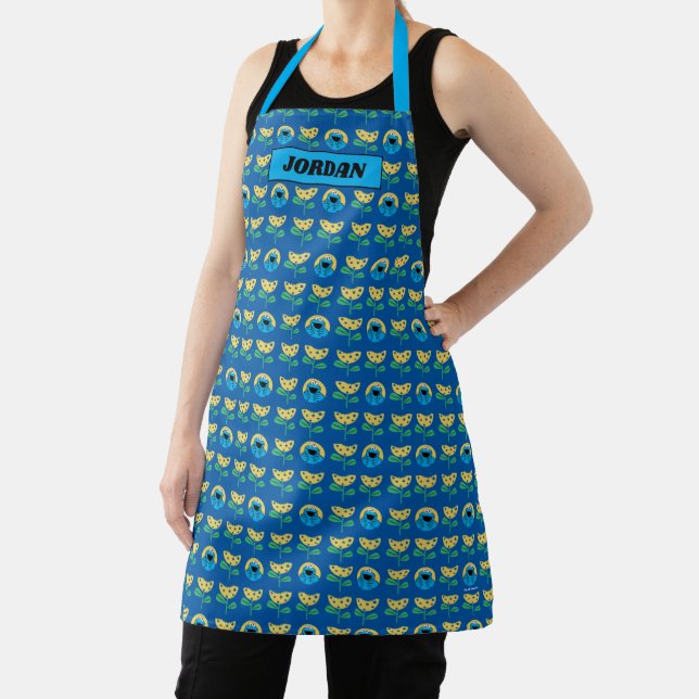 Cookie Monster Flower Pattern Apron (Insitu)