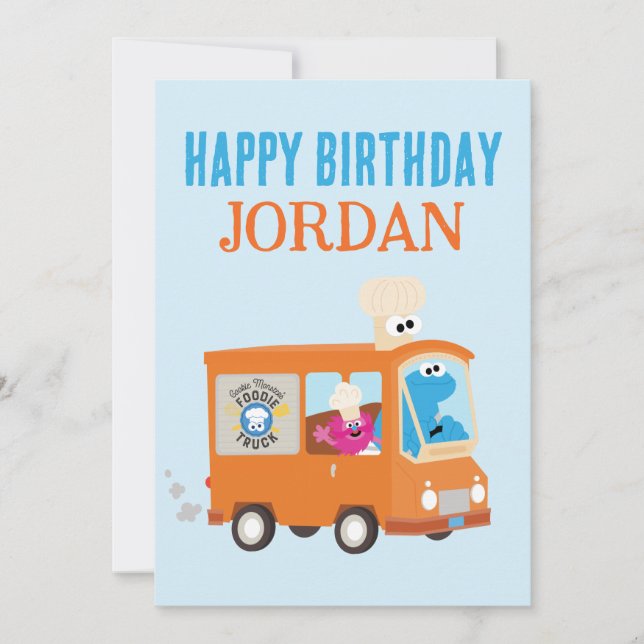 Cookie Monster Food Truck Happy Birthday (Front)