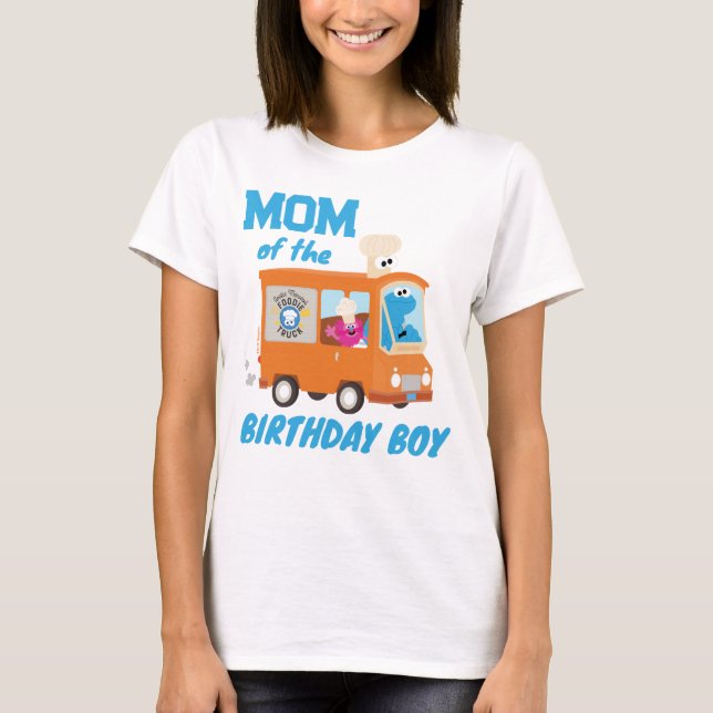 Cookie Monster Food Truck Mom of the Birthday Boy T-Shirt (Front)