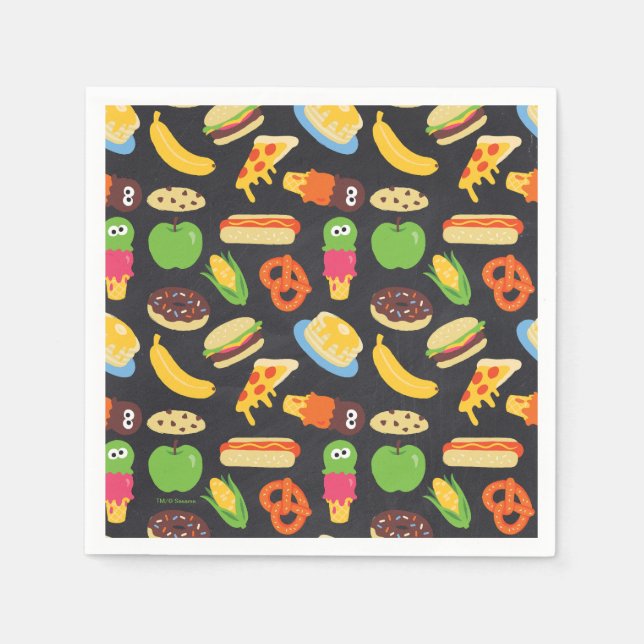 Cookie Monster Foodie Truck Chalkboard Napkin (Front)