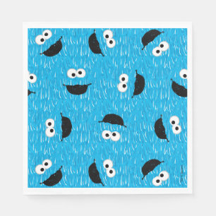 Cookie Monster Fur Face Pattern Napkin