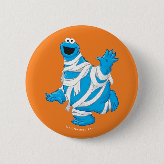 Cookie Monster | Halloween Mummy 2 Inch Round Button (Front)