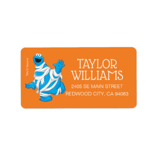 Cookie Monster   Halloween Mummy Label