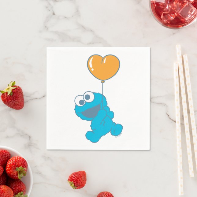 Cookie Monster Heart Balloon Napkin (Insitu)