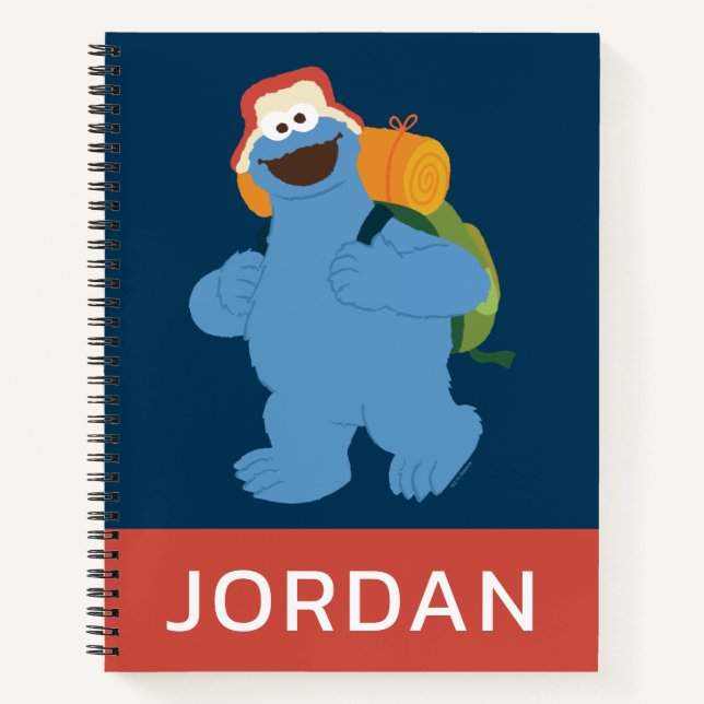 Cookie Monster Hiking | Add Your Name Notebook (Front)