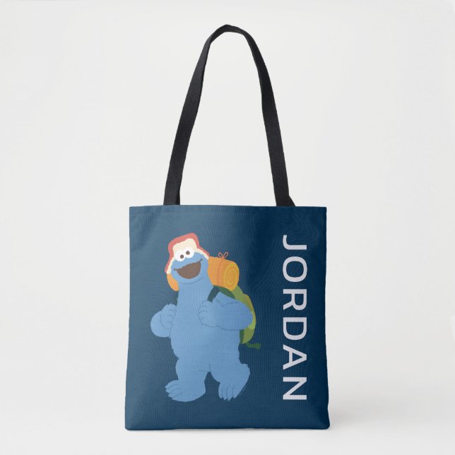 Cookie Monster Hiking | Add Your Name Tote Bag (Front)