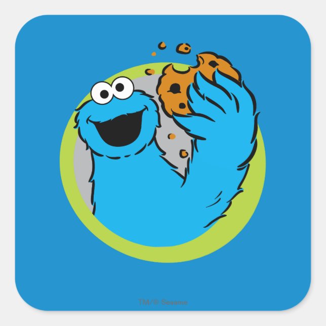 Cookie Monster Image Square Sticker (Front)