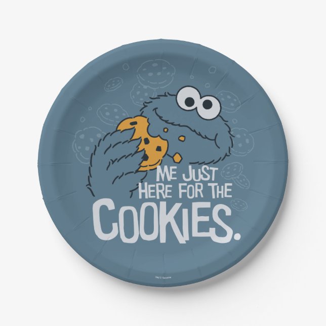 Cookie Monster | Me Just Here for the Cookies Paper Plate (Front)