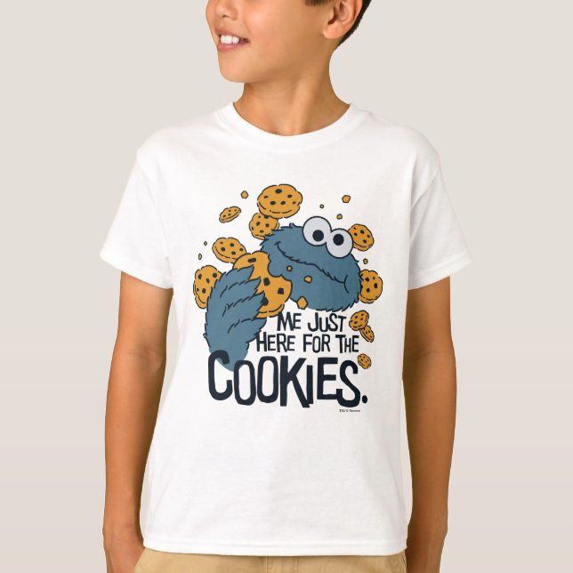 Cookie Monster | Me Just Here for the Cookies T-Shirt (Front)