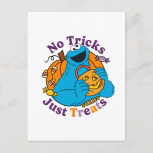 Cookie Monster No Tricks Just Treats Postcard