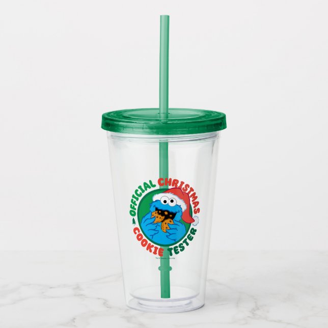 Cookie Monster | Official Christmas Cookie Tester Acrylic Tumbler (Front)