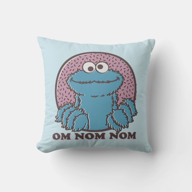 Cookie Monster | Om Nom Nom Throw Pillow (Front)