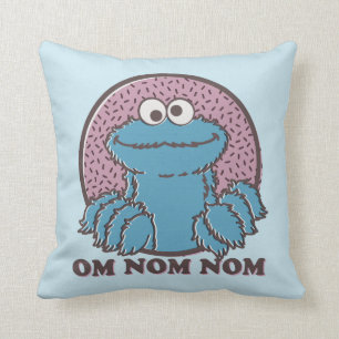 Cookie Monster   Om Nom Nom Throw Pillow