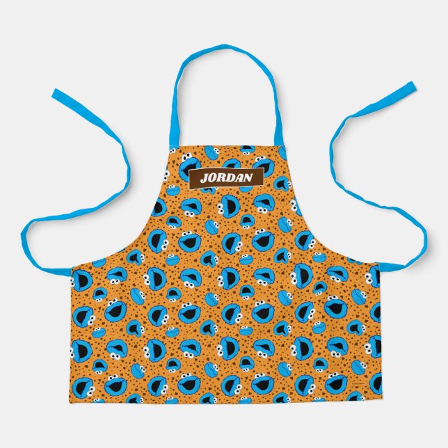 Cookie Monster on Cookie Pattern Apron (Front)
