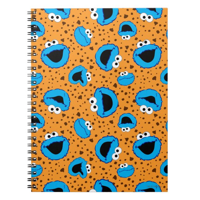 Cookie Monster on Cookie Pattern Notebook (Front)