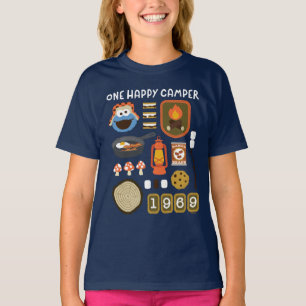 Cookie Monster   One Happy Camper T-Shirt