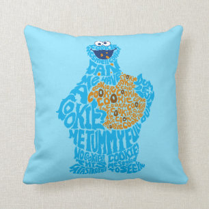Cookie Monster Pattern Fill Throw Pillow
