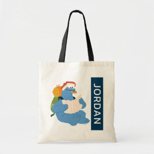 Cookie Monster Reading A Map   Add Your Name Tote Bag