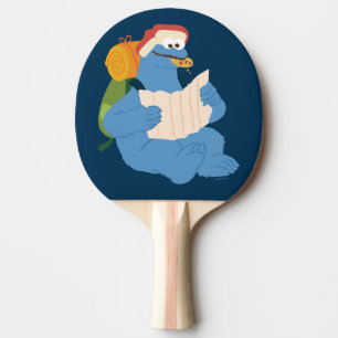 Cookie Monster Reading A Map Ping Pong Paddle