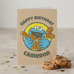 Cookie Monster Retro Card