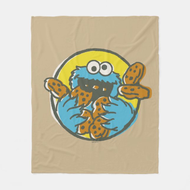 Cookie Monster Retro Fleece Blanket (Front)