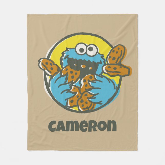Cookie Monster Retro Fleece Blanket (Front)