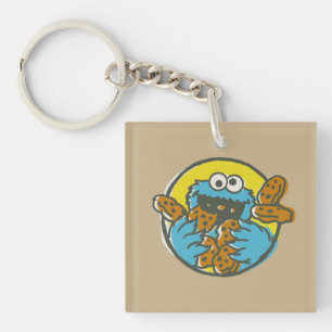 Cookie Monster Retro Keychain