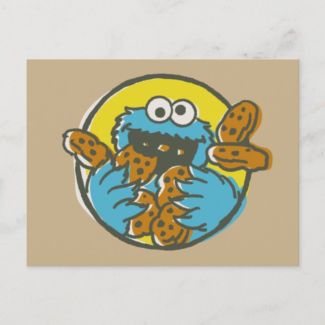 Cookie Monster Retro Postcard (Front)