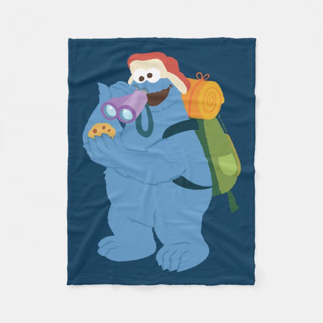 Cookie Monster Searching for Cookies Fleece Blanket (Front)