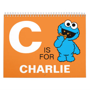 Cookie Monster Sesame Street   Add Your Name  Calendar