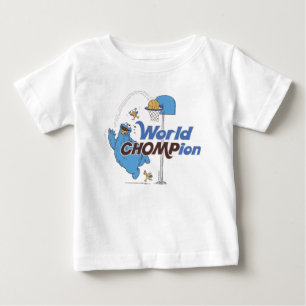 Cookie Monster   Shooting Basketball Hoops Baby T-Shirt