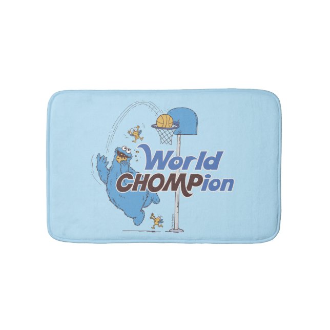 Cookie Monster | Shooting Basketball Hoops Bath Mat (Front)