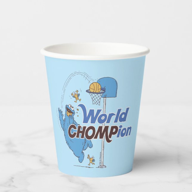Cookie Monster | Shooting Basketball Hoops Paper Cups (Front)