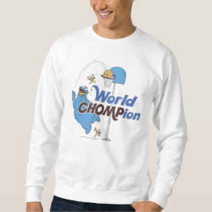 Cookie Monster Shooting Basketball Hoops Sweatshirt