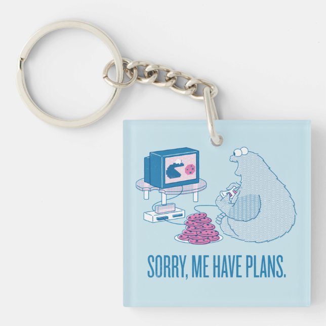 Cookie Monster | Sorry, Me Have Plans Keychain (Front)