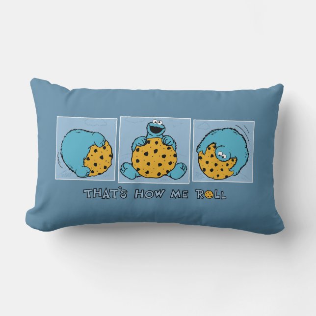 Cookie Monster | That's How Me Roll Lumbar Pillow (Front)