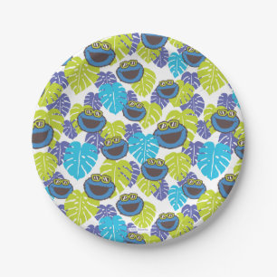 Cookie Monster   Tropical Pattern Paper Plate