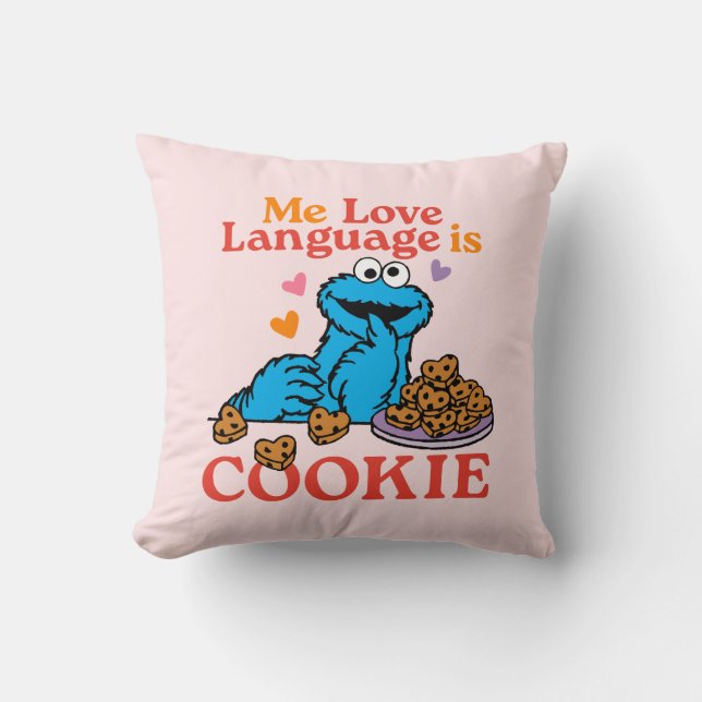 Cookie Monster | Valentine's Day Quote Throw Pillow (Front)