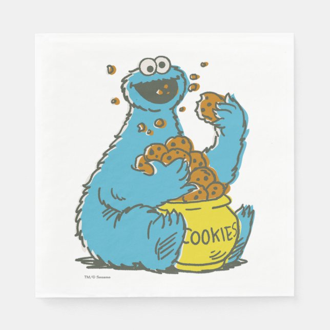 Cookie Monster Vintage Napkin (Front)