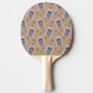 Cookie Monster Wanted Pattern Ping Pong Paddle