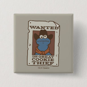 Cookie Monster   Wanted Poster 2 Inch Square Button