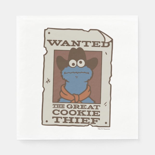 Cookie Monster | Wanted Poster Napkin (Front)