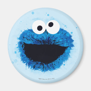 Cookie Monster   Watercolor Trend Magnet