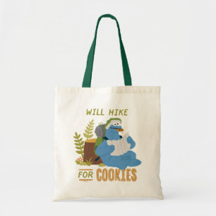 Cookie Monster   Will Hike For Cookies Tote Bag