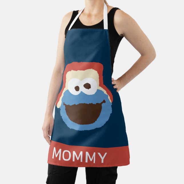 Cookie Monster Woodland Face | Add Your Name Apron (Insitu)