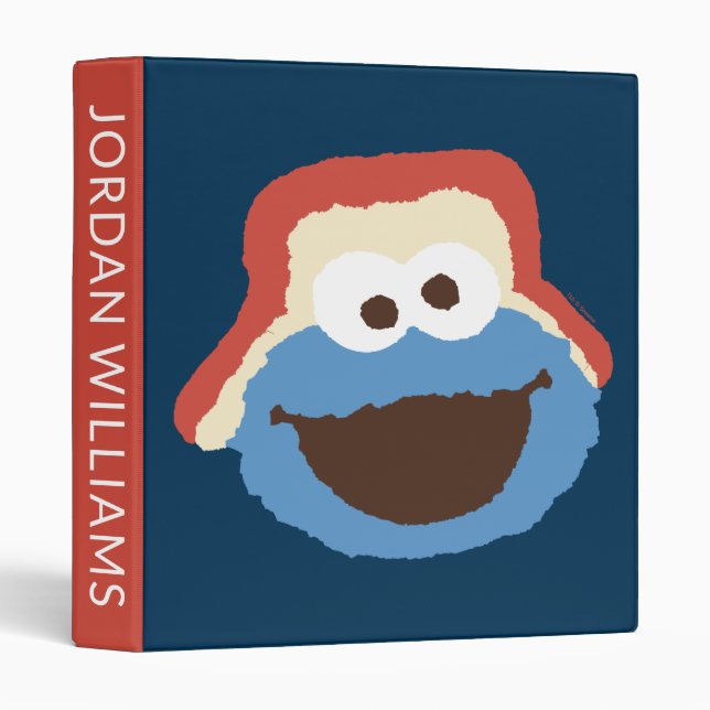 Cookie Monster Woodland Face | Add Your Name Binder (Front/Spine)